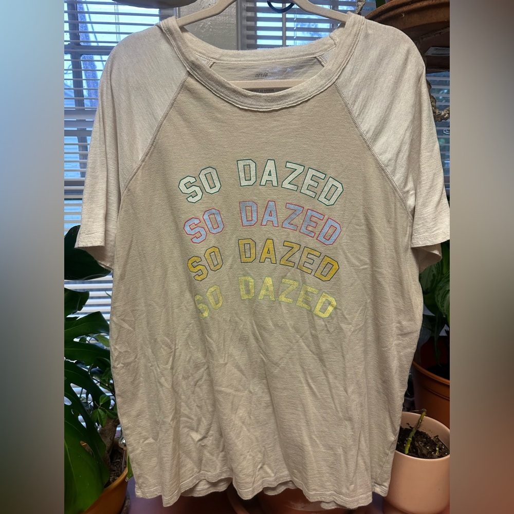 Aerie oversized fit Beige 'So Dazed' Graphic T-Shirt